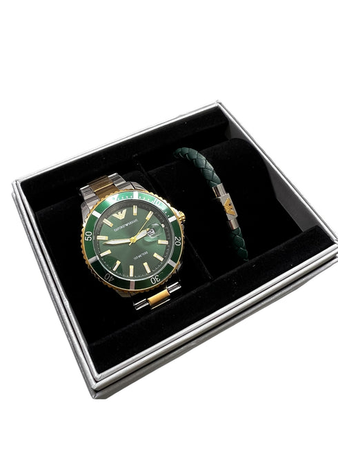 Emporio Armani Automatic Diver με ασημί-χρυσό μπρασελέ