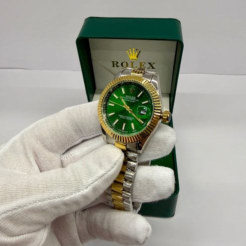Rolex Datejust Green Half Gold 41mm