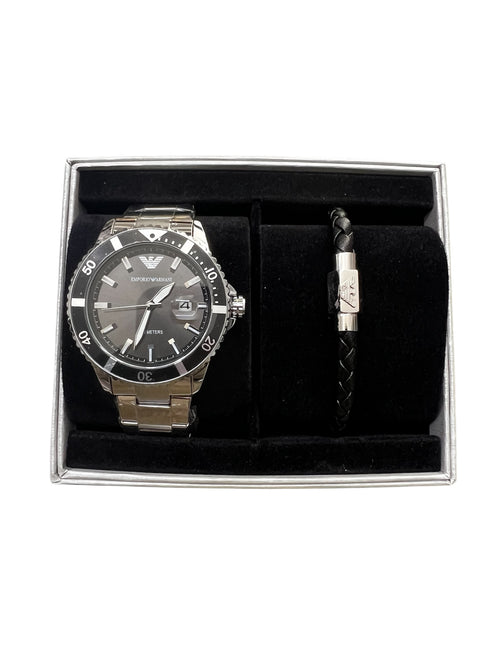 Emporio Armani Automatic Diver με ασημί μπρασελέ