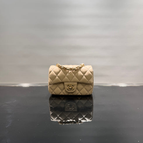 Chanel Timeless Mini Flap Μπέζ