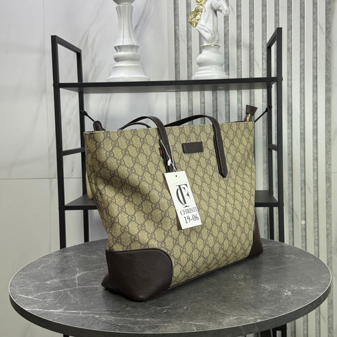 Gucci GG Supreme Canvas & Leather Tote.