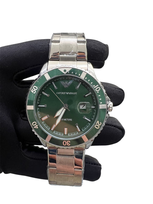 Emporio Armani Automatic Diver με ασημί μπρασελέ