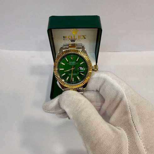 Rolex Datejust Gold Half Green 41mm