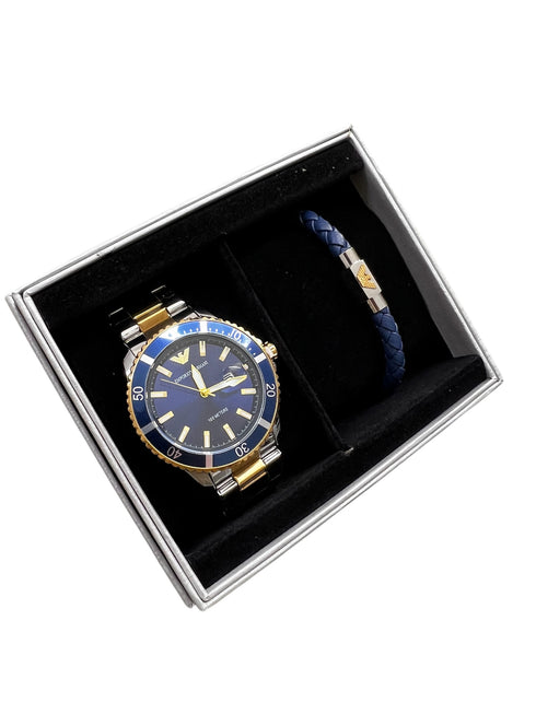 Emporio Armani Automatic Diver με ασημί-χρυσό μπρασελέ