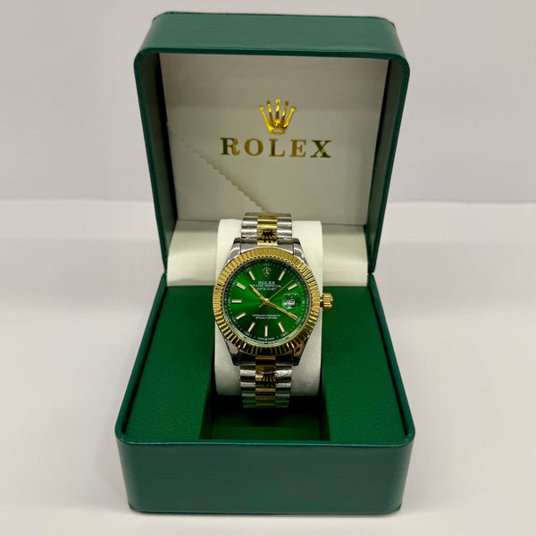 Rolex Datejust Green Half Gold 41mm