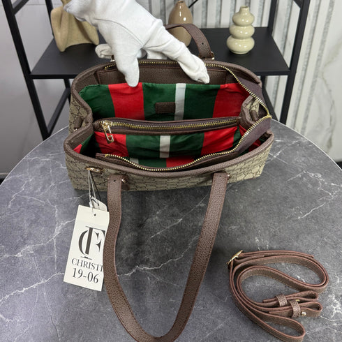 Gucci GG Monogram Emblem Tote Bag