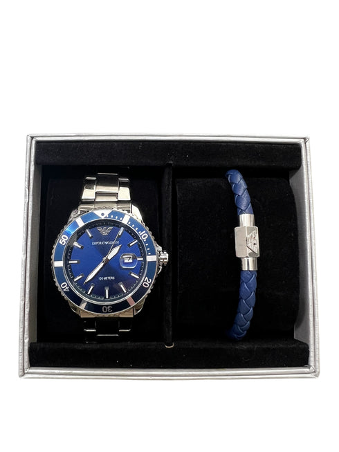 Emporio Armani Automatic Diver με ασημί μπρασελέ