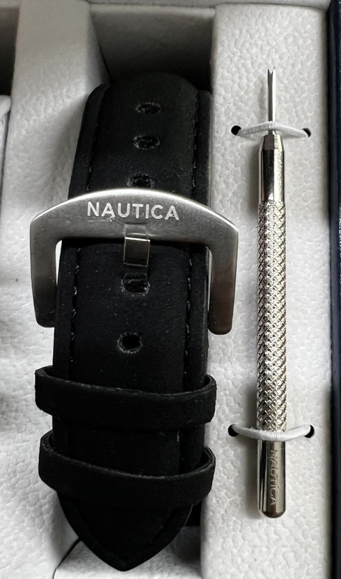 NAUTICA NST 101 CHRONO Black Rubber Strap