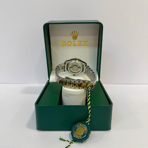 Rolex Lady Datejust Ασημί χρυσό ροζ 28mm