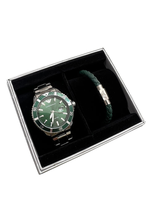 Emporio Armani Automatic Diver με ασημί μπρασελέ