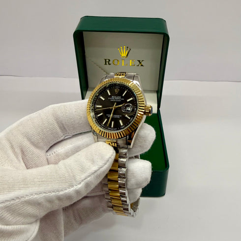 Rolex Datejust Gold Half Black 41mm