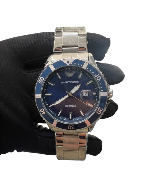 Emporio Armani Automatic Diver με ασημί μπρασελέ