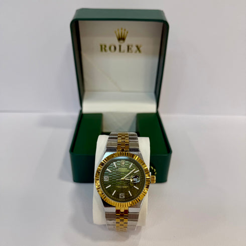 Rolex Land-Dweller Ασημί χρυσό πράσινο 40mm