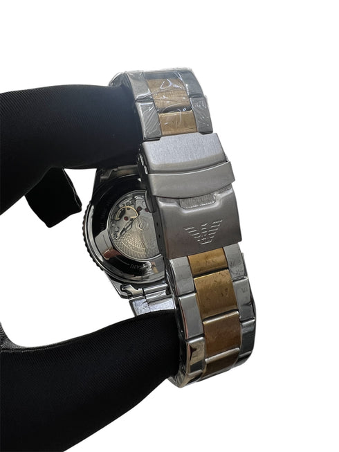Emporio Armani Automatic Diver με ασημί-χρυσό μπρασελέ