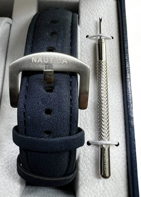 NAUTICA NST 101 CHRONO Blue Rubber Strap