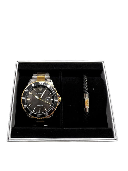 Emporio Armani Automatic Diver με ασημί-χρυσό μπρασελέ